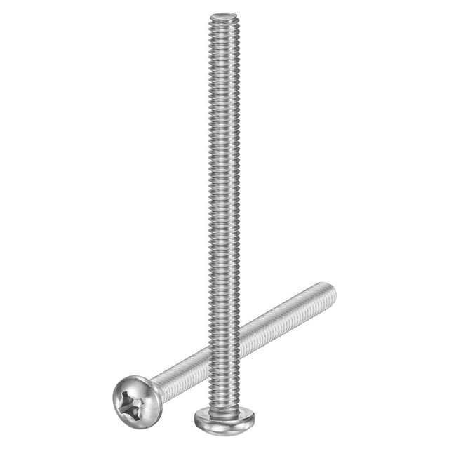 Uxcell 2-Pack 5/16-18x4 Tornillos de Máquina de Cabeza Plana de Acero Inoxidable 304, Tornillos Completamente Rosca para Muebles Plateado