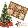 thumbnail image 1 of Decoraciones para árboles de Navidad BuyWeekMX 24 piezas de paja colgante, 1 of 7