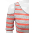 thumbnail image 3 of FashionOutfit Women's Super cute Stripe patterned off the Shoulder Shirt Dresses, 3 of 3
