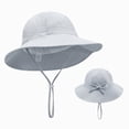 thumbnail image 7 of TOWED22 Baby Sun Hat Toddler Summer UPF 50+ Baby Girl Bucket Hat Wide Brim Beach Hats for Baby Boys Girls(G,XS), 7 of 7