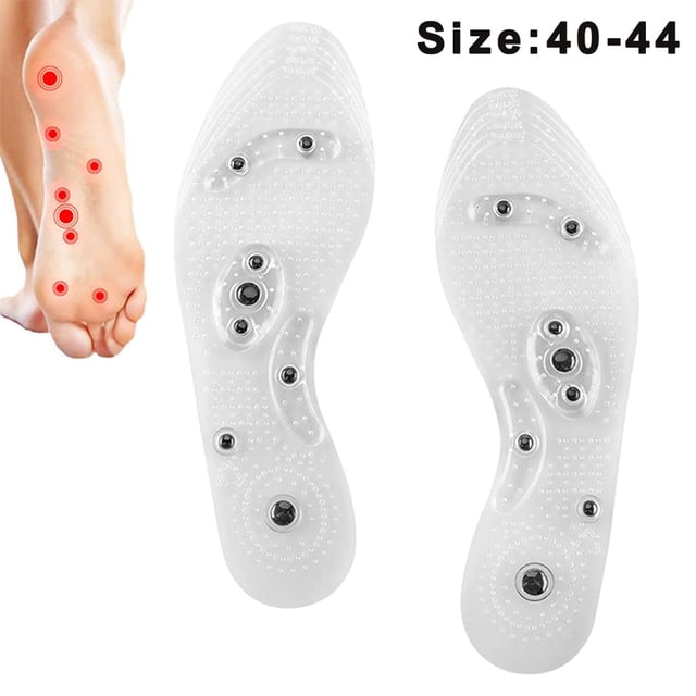 1 par de plantillas magnéticas de acupresión con gel para terapia de pies y masaje para hombres y mujeres.