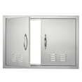 thumbnail image 5 of KFFKFF Barbecue Access Door, 30W x 21H Inch Dual Exterior Kitchen Entry, Stainless Steel Recessed Door, Wall-Mounted Vertical Door with Grips and Ventilation, Suitable for Barbecue Island, 5 of 9