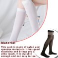 thumbnail image 3 of yingyy 1 Paire Bas Cuisse 52 cm JK Élasticité Personnalité Antidérapant Style Preppy Chaussette Bas Cuisse Haut Cosplay Rayé Blanc 1 Ensemble, 3 of 6