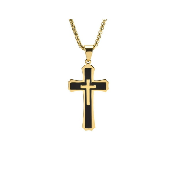 Collar de hombre, cadenas colgantes cruzadas, collares ajustables de moda, decoraciones decorativas, joyería de Metal, accesorio de regalo para Ropa, zapatos y accesorios Miscelánea Oro negro Minnieouse AP014595-03