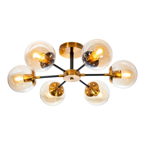Lámpara de techo opulent, acabado dorado, 6 luces E27 40W