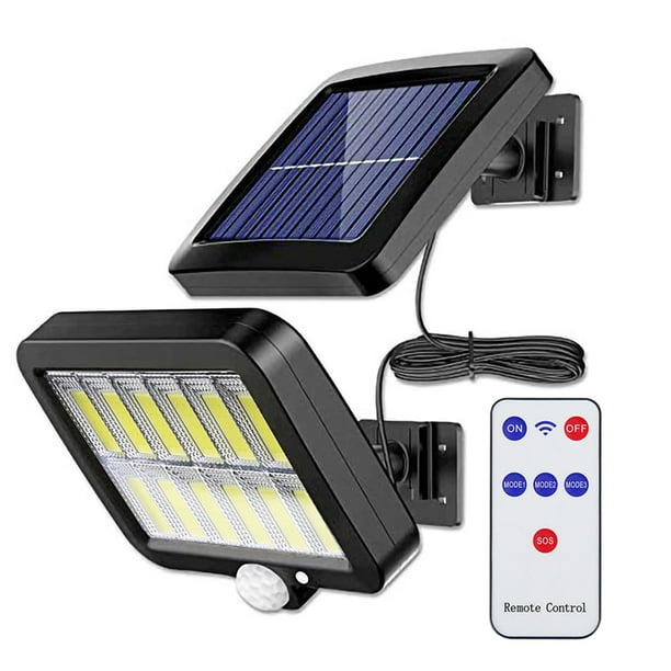 Lámpara De Pared Solar Street Lights Yard Porch PIR Lámpara de pared con control remoto (modo 120COB 3) Tmvgtek Para estrenar