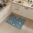 thumbnail image 2 of ODIKA 3'x5' Teal Garden Elegance with Vintage Floral Washable Accent Rug Classic Botanical and Bird Motifs, Timeless Appeal Pet Friendly, Non-Shedding Mat for Bedside, Nursery Room, 2 of 7