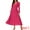 Hot Pink, variant on DARING DIVA Women's Long Puff Sleeve Flowy Ruffle Pleated Dress with Belt S Blue