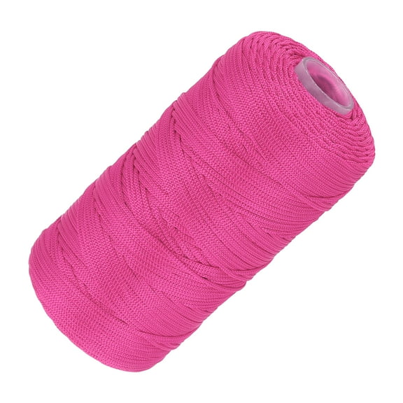 Uxcell Nylon String Cord 1.5mm x 218 Yards Macrame Rope Braided Thread Twine for Jewelry Making, Rose Red