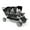 Black/Gray, variant on Foundations Gaggle Jamboree 6-Seat Folding Daycare Stroller with Canopies, Reclining Seats, Black