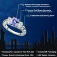 thumbnail image 2 of Gem Stone King 925 Sterling Silver Blue Tanzanite and White Topaz Filigree Style 3 Stone Ring for Women (2.36 Cttw, Oval 8X6MM and 6X4MM) (Size 8), 2 of 6