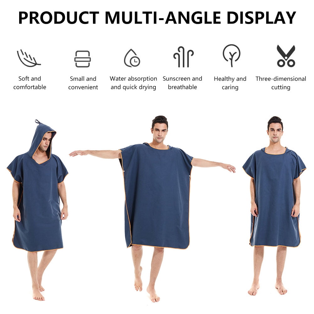 Buy Willstar Hooded Quick Dry Bathrobe Beach Robe Poncho Wetsuit