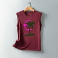 thumbnail image 5 of Titcea Tank Top for Women Palm Tree Printed Round Neck Sleeveless Graphic Tees Hawaiian Beach Holiday Summer Casual T Shirts, 5 of 5