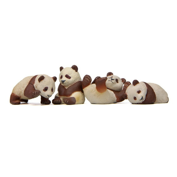 Mosey 4Pcs Panda Figurines Lovely Craft Miniature Panda Models Gardening Doll Ornament Accessories Dollhouse Animal Figure Micro Landscape Garden Decoration
