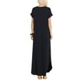 thumbnail image 4 of Doublju Women's V-Neck Short Sleeve Side Slit Maxi Dress with Pockets (Plus Size Available), 4 of 4