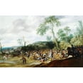 thumbnail image 2 of Pauwels van Hillegaert 14x11 Black Ornate Wood Framed Double Matted Museum Art Print Titled: Battle Burial in a Hilly Landscape, 2 of 5