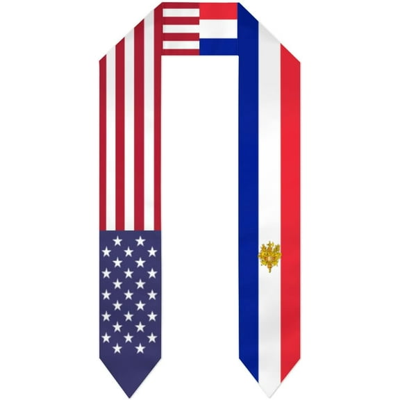 France Mix USA United States Flag Graduation Stole For International Student Stole Pride Cheers Shawls