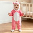 thumbnail image 2 of OJSFQUFP Infant and Toddler Flannel Bodysuit Cute Cartoon Soft and Comfortable Hooded Romper for Fall and Winter., 2 of 4