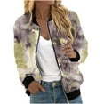 thumbnail image 5 of DondPO Bomber Jacket Women Women Autumn Fashion Leisure Square Thin Pocket Jacket Blouse Coat Baseball Top Jackets for Women Trendy Floral Jackets for Women Purple S, 5 of 5