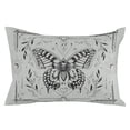 thumbnail image 2 of Grey Butterfly Standard Size Pillow Cover, Pillowcase Protectors with Zipper, Breathable Decorative Throw Pillow Case Cover, Vintage Boho Spring Floral Botancial Pillow Shams for Couch Sofa 20x26Inch, 2 of 8