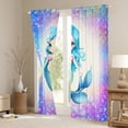 thumbnail image 4 of Feelyou Kawaii Blue Mermaid Black Out Curtains for Teen, Dreamy Ocean Princess Curtains Pack of 2 (42x63 Each), Glitter Fish Scale Bedroom Curtains, Living Room Curtains Decor, 4 of 7
