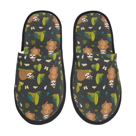 

House Slippers for Women Men - Funny Sloths In The Forest Warm Non-slip Mens Womens Slippers Cozy Slip-on House Shoes Bedroom Outdoor Indoor Slippers for Men