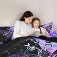 thumbnail image 4 of Homewish Gothic Spooky Butterfly 7pcs Bedding Comforter Set,Boho Skull Queen Bedding Sets,Purple Black Queen Sheet Sets For Girls Kids,Luxury Bedroom Decor Reversible, 4 of 8