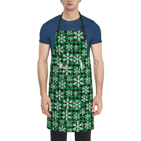 

Coaee Christmas Pattern At Buffalo Plaid for Waterproof Apron for Unisex Adult with Adjustable Bib Apron