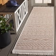 thumbnail image 2 of SAFAVIEH Wicker Juan Geometric Indoor/Outdoor Runner Rug, Orange/Beige, 2'2" x 8', 2 of 7