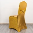 thumbnail image 4 of BalsaCircle Metallic Gold Tinsel Spandex Stretchable Banquet Chair Cover Sash Band Buckle Party Events Decorations, 4 of 8