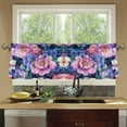 thumbnail image 4 of Yayeee Kitchen Curtains Tier Set of 2 Light Filtering 57"x24" Over Sink Window Panels, Colorful Art Flowers, 4 of 7