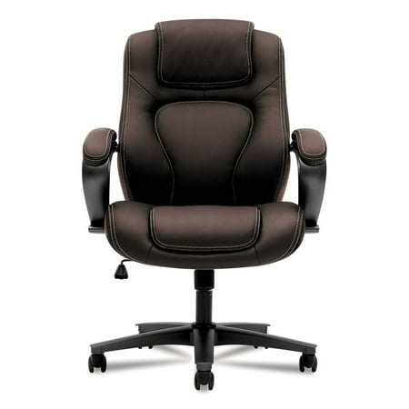 UPC: 0089191140658 | basyx VL402 Series Executive High-Back Chair  Brown Vinyl