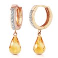 thumbnail image 2 of Galaxy Gold 14k Rose Gold Hoop Earrings with Diamonds and Citrines, 2 of 3