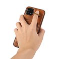thumbnail image 4 of for Samsung Galaxy A22 5G PU Leather Case, Card Slots and Zipper Pocket Kickstand, Classic Protective Shockproof Lightweight Ultra Slim lip Case Finger Ring Wrist Strap for A22 5G, Brown, 4 of 8