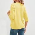 thumbnail image 4 of Women's Cardigan Solid Color Knitted Jacket Solid Color Cotton Pocket Cardigan Outer Sweater Cardigan,Yellow Women's Cardigan M, 4 of 4