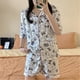 thumbnail image 3 of Sanrio Kuromi-pijama japonés coreano para mujer, traje de dormir M & zaraes-h, camisa de verano, Tops Kawaii, pantalones cortos, ropa de lujo Y2k, 2022, 3 of 4