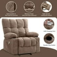 thumbnail image 5 of JONPONY Manual Recliner Chair with Heat Therapy and Massage Function, Heavy Duty Reclining Mechanism Massage Chair, Elderly Single Rocker Sofa with Cup Holders for Bedroom Home Theater,Brown, 5 of 17