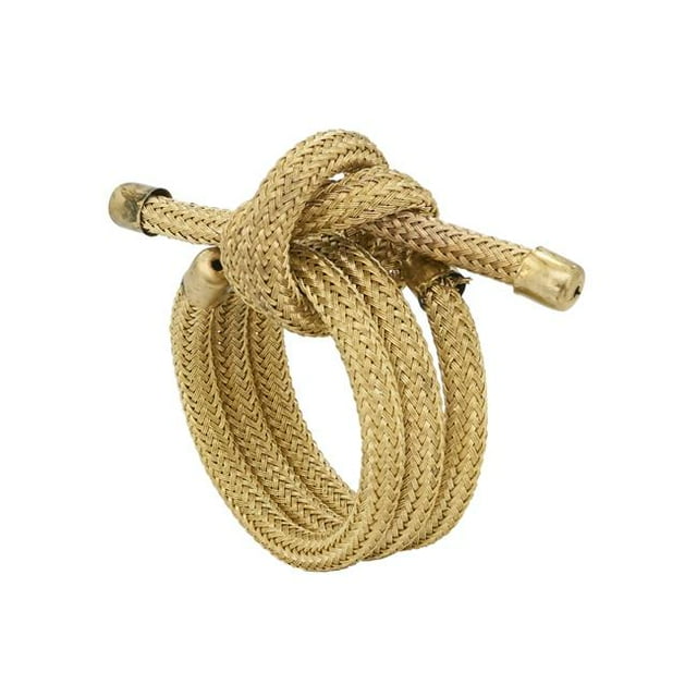 Saro Lifestyle NR102.GL Knotted Rope Napkin Rings, Gold - Set of 4