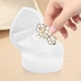 thumbnail image 4 of PTOOTP White Heart Shaped Double Layer Jewelry Box With Mirror Kids Hair Tie Cosmetic Storage Case, 4 of 8
