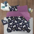 thumbnail image 4 of Viviland Kids Comforter Bed Set Twin Size for Girls, 6 Pieces Bed in a Bag with Shams, Sheet Set, Purple Pink Unicorn Twin Soft Microfiber Kids Comforter Bedding Set, 4 of 6