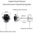 thumbnail image 4 of Limerencia Hypoallergenic G23 Titanium Earrings For Sensitive Ears, Simulated Diamonds (Black), 4 of 6