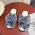 thumbnail image 4 of Black and Friday Deals 2023 asdoklhq Womens Shoes Clearance Sale,Women's Home Slippers Open Toes Comfort Interior Plush Covered Flat Slippers, 4 of 5