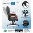 thumbnail image 3 of Office Products High Back Executive Wood Finished Chair with Casters, Mahogany, 3 of 7