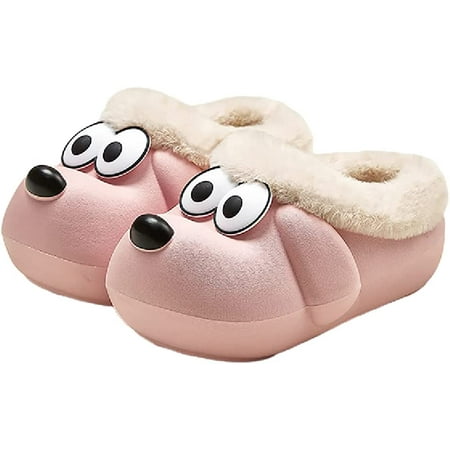 

Pikadingnis Soft Plush Waterproof Dog Fuzzy Slippers for Boys Girls Winter Warm Fun Cute Animal Closed Toes Home Slippers Kids