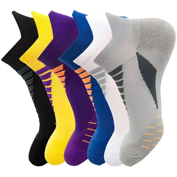 TELOLY 6Pairs Mens Socks9-13Mens Ankle Socks Size 9-11 Men's Socks ,Colormixing1