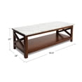 thumbnail image 6 of Contemporary Home Living 43.5" Brown and White Rectangular Italian Carrara Marble Coffee Table, 6 of 8