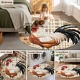 thumbnail image 5 of Round Rugs 4Ft, Vintage Rooster Round Area Rug Washable Indoor Throw Carpet, Spring Flower Farmhouse Animals Striped Soft Non Slip Circle Rug for Kitchen Nursery Room Home Decor Aesthetic, 5 of 8