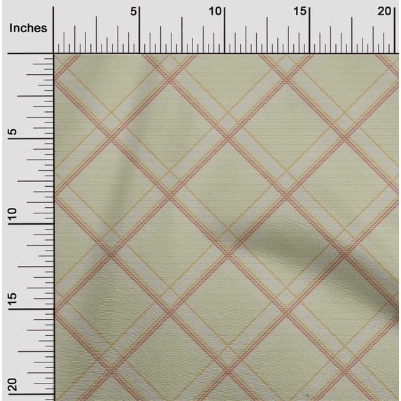 oneOone Organic Cotton Poplin Twill Fabric Tartan Check Print Fabric By Yard 42 Inch Wide