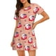 thumbnail image 1 of Fotbe Bunny And Strawberry Bata de Dormir para Mujer con Estampado, Camisón de Algodón de Manga Corta, Ropa de Dormir Casual, 1 of 6