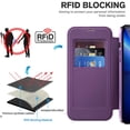 thumbnail image 2 of Allytech Wallet Case for iPhone 13 Pro Max with Card Slots & Lens Protector, Compatible with MagSafe, Slim Shockproof Anti-Scratch Clear Back Panel [RFID Blocking] Case - Purple, 2 of 7
